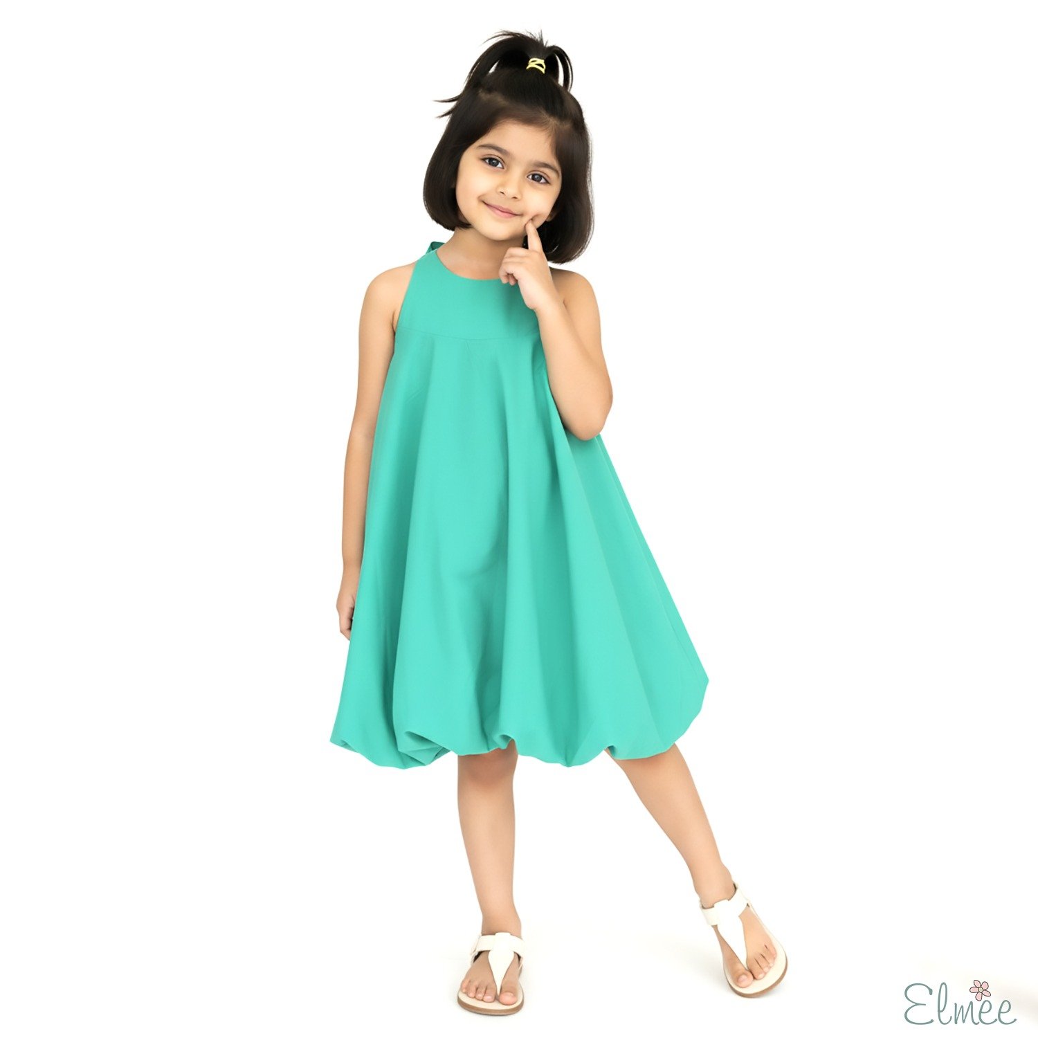 Turquoise Balloon Dress