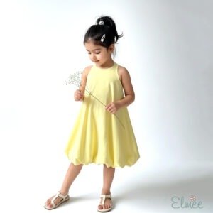 Yellow Bow Balloon Dress