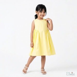 Yellow Basque Waist Dress