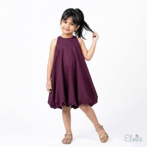 Burgundy Bow Balloon Dress