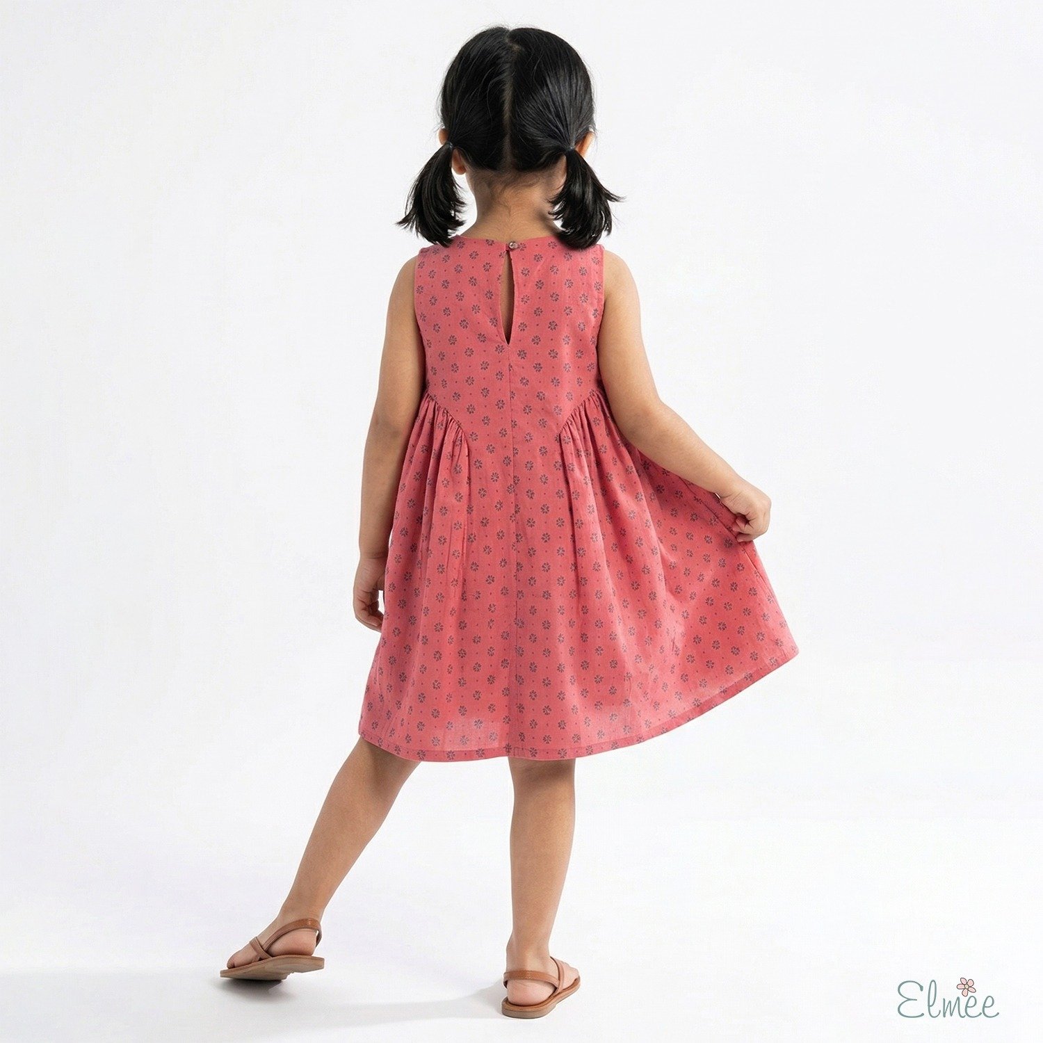 Coral Red Basque Waist Dress - Image 2