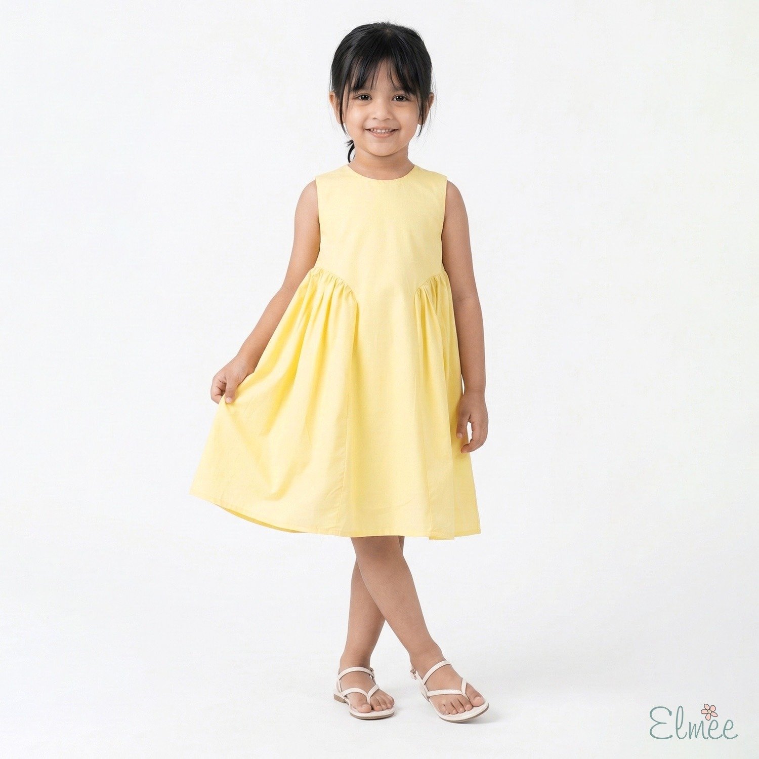 Yellow Basque Waist Dress - Image 4