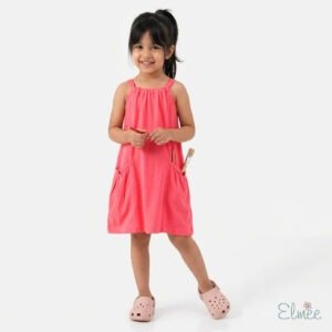 Summer Peach Pocket Dress
