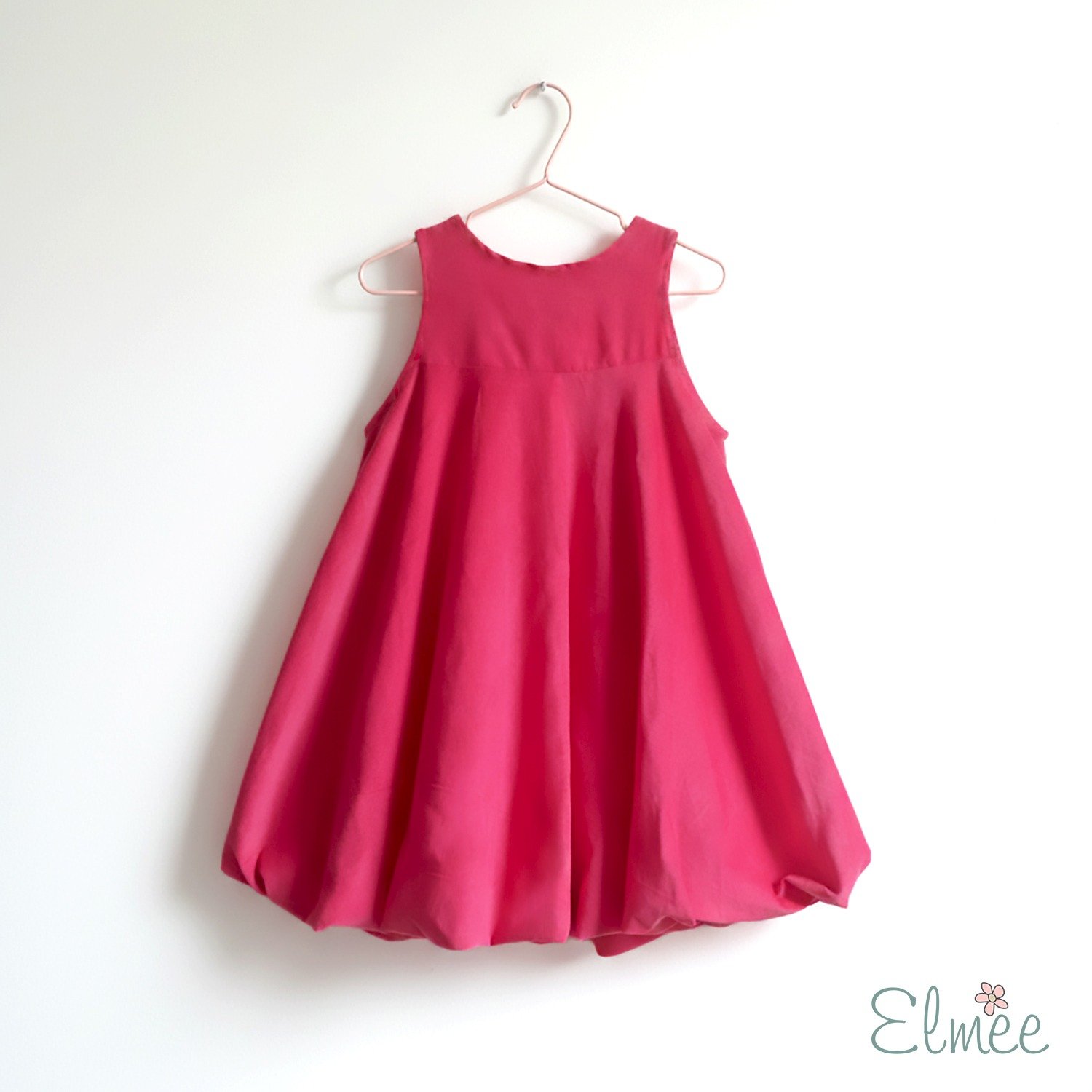 Corduroy Hot Pink Bow Balloon Dress - Image 4