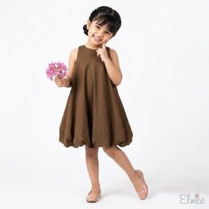Coco Brown Bow Balloon Dress