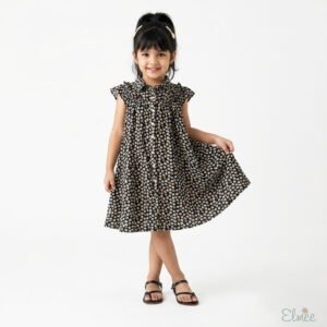 Black Bloom Ruffle Dress