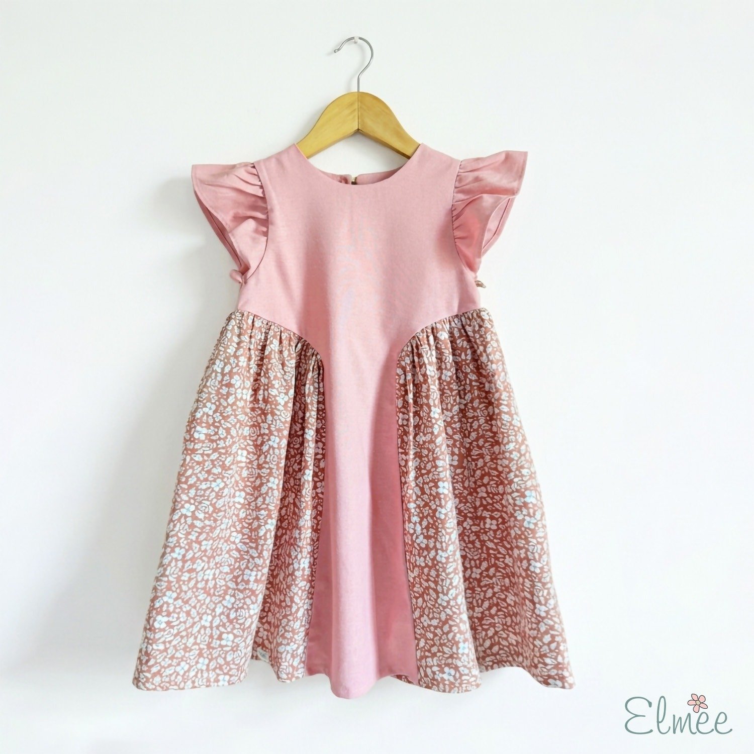Coral Mix-Match Basque Waist Dress - Image 3