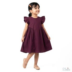 Burgundy Basque Waist Dress