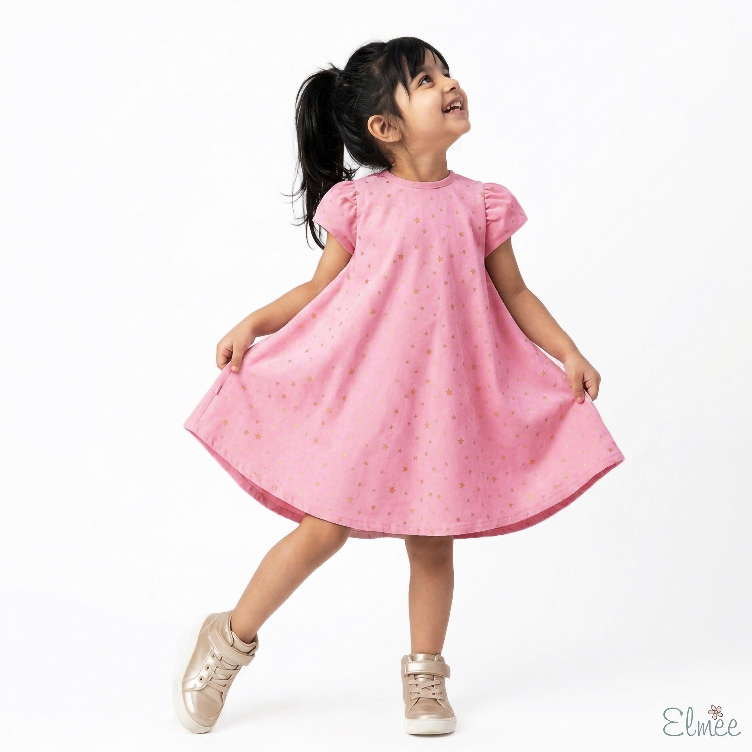 Star Pink Corduroy Tent Dress