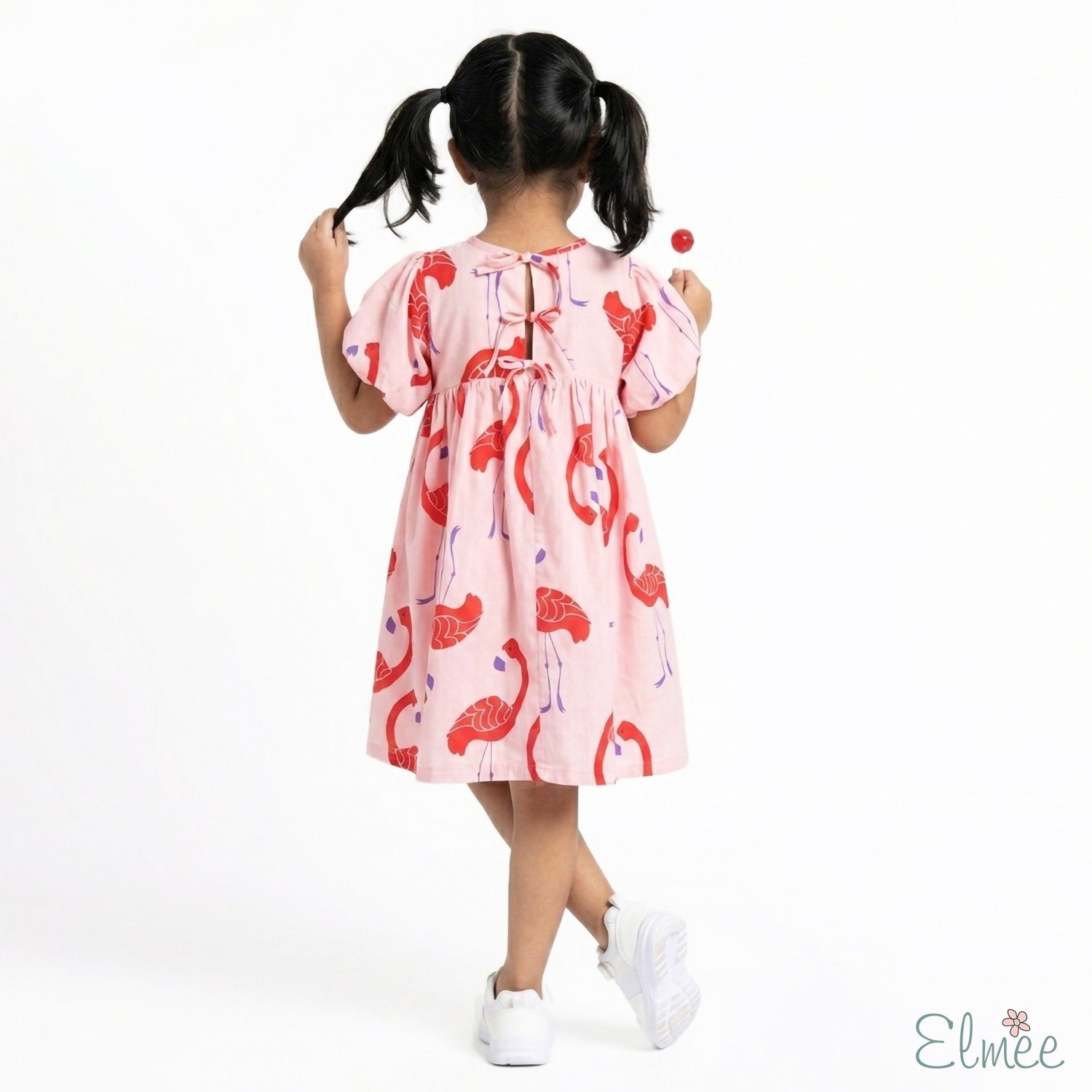 Flamingo Balloon Sleeve Dress - Image 2