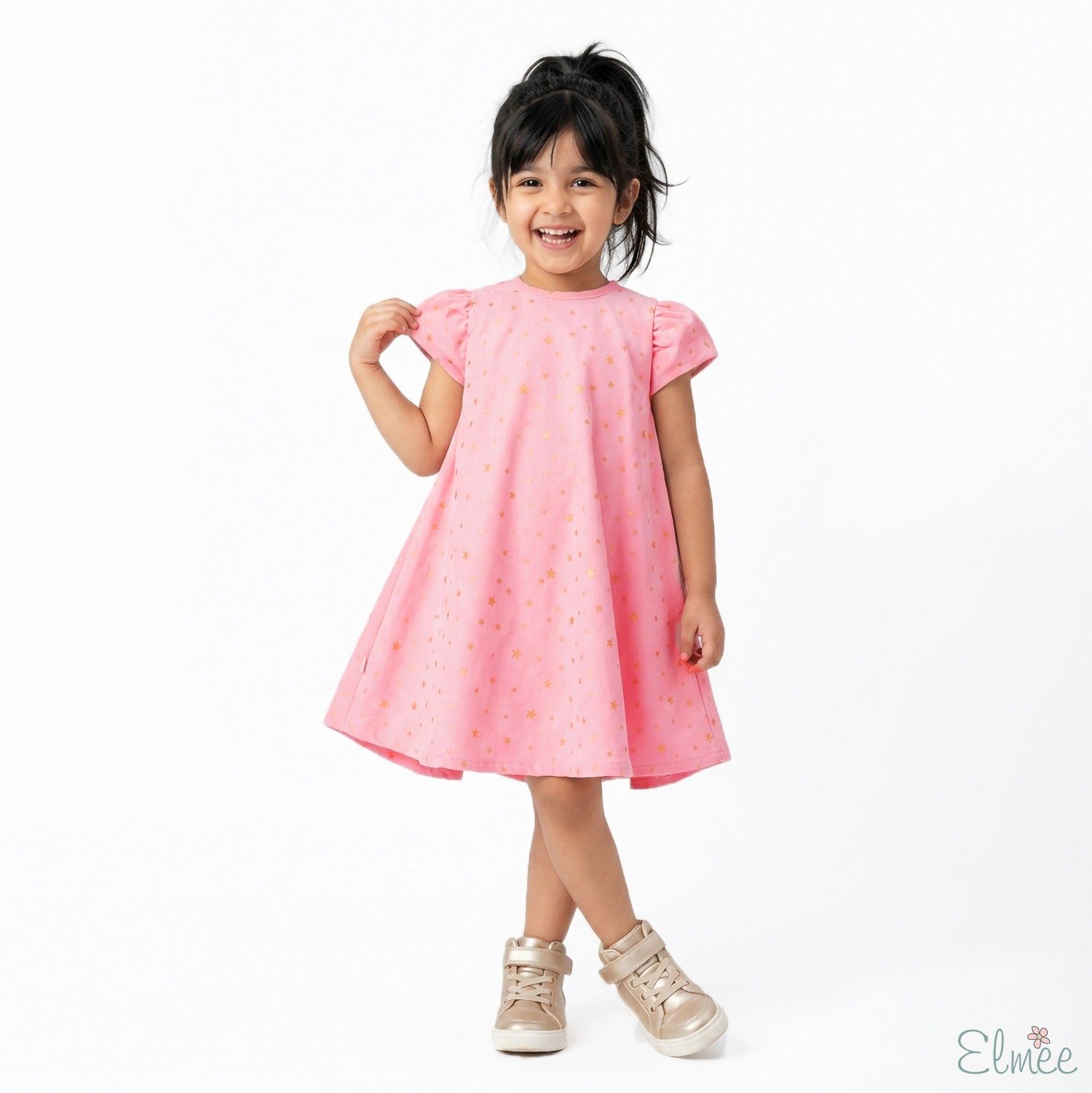 Star Pink Corduroy Tent Dress - Image 2