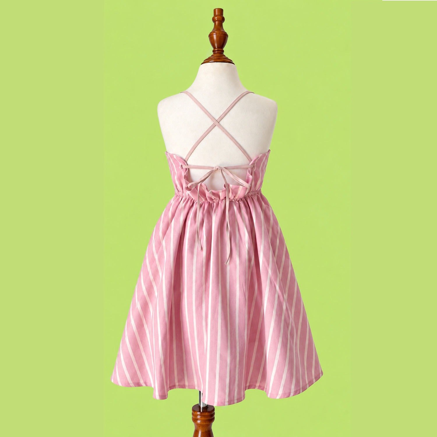 Pink Stripe Comfy Flare Dress - Image 4