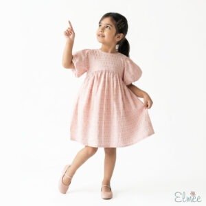 Blush & Glow puff sleeve dress