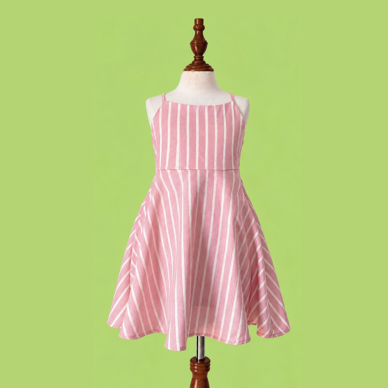 Pink Stripe Comfy Flare Dress - Image 5