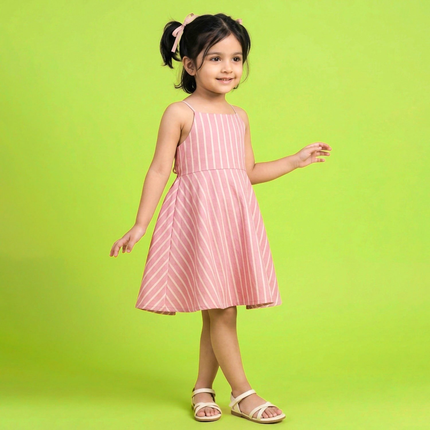 Pink Stripe Comfy Flare Dress